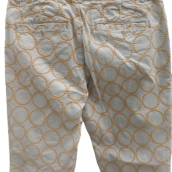 Anthropologie Chino khaki tan embroidered pants relaxed fit size 27 - Picture 4 of 8